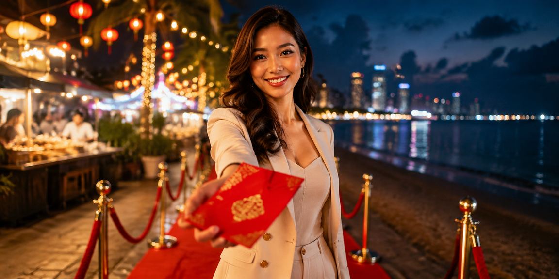 Sampul merah bonus bergaya Melayu di Pulau Pinang sempena perayaan